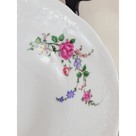 Royal Kent Poland Serving Oval Platter 13" Round Salad Bowl 9" Porcelain x2 Vtg - Picture 7 of 15